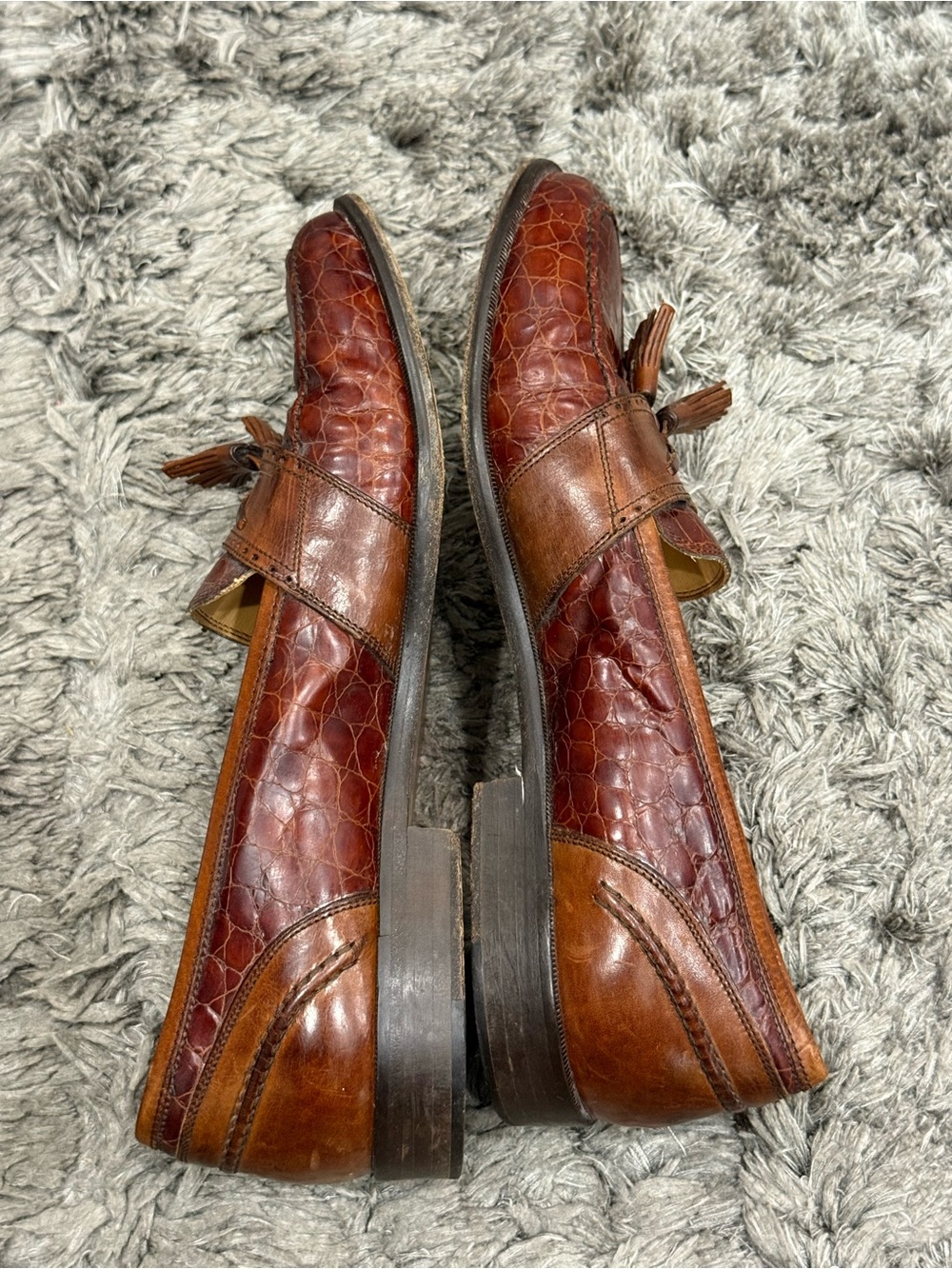 Johnston & Murphy Cellini Brown Leather Italian Tassel Loafer - Picture 6 of 12
